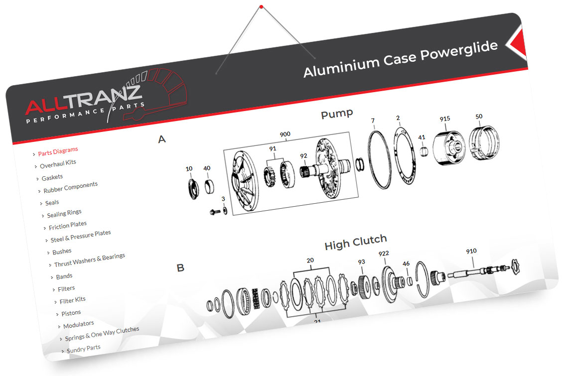 Performance Parts for Aluminium Case Powerglide